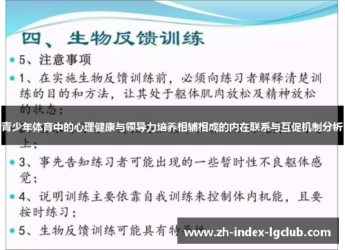 青少年体育中的心理健康与领导力培养相辅相成的内在联系与互促机制分析 青少年体育中的心理健康与领导力培养相辅相成的内在联系与互促机制分析